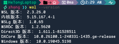 WSL 版本